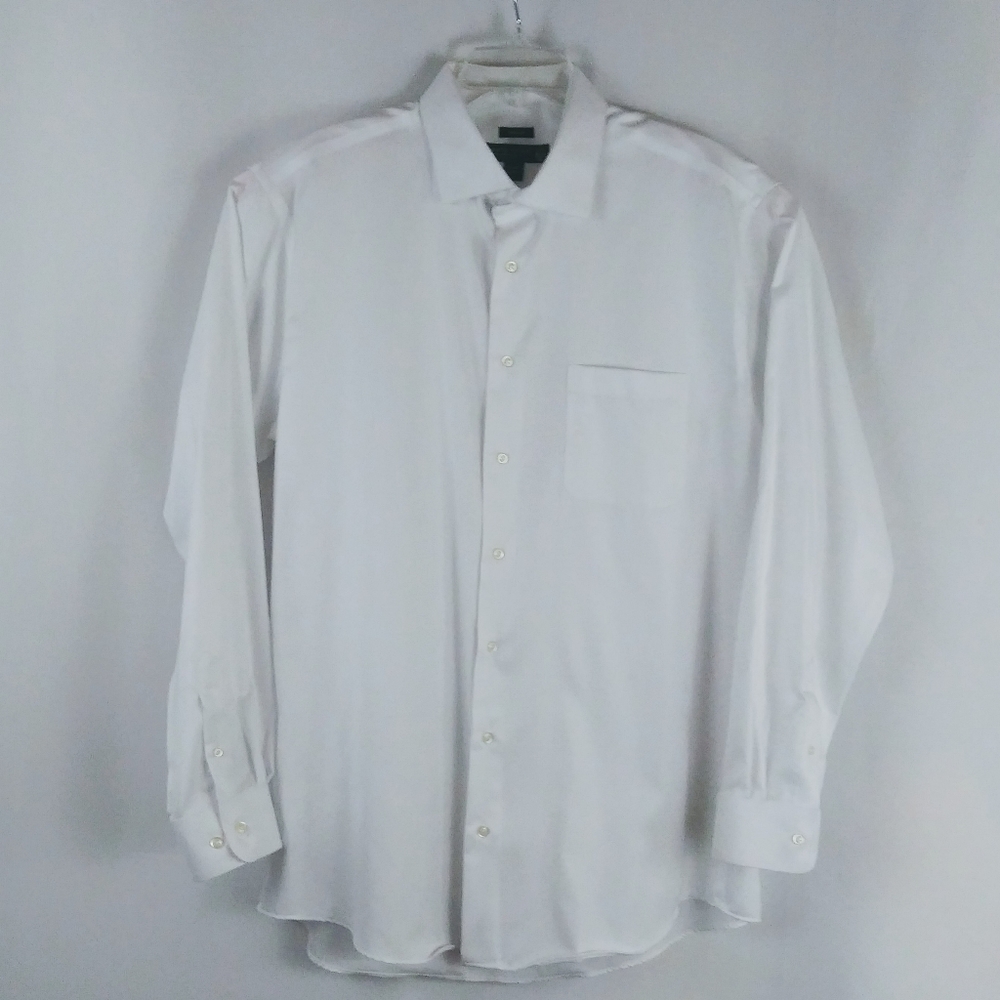 Pronto Uomo white button up shirt men size 17-1/2